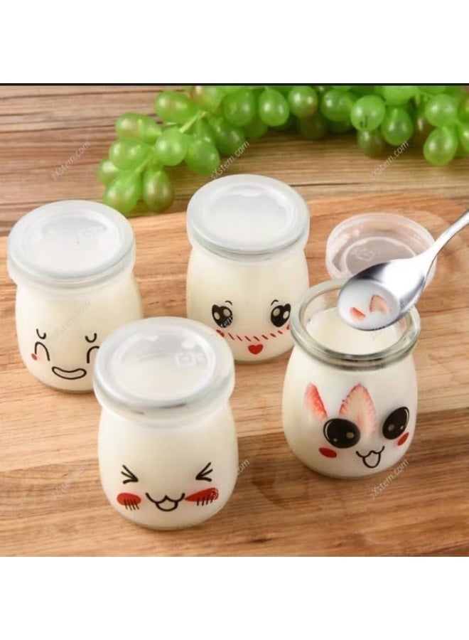 Glass Pudding Yogurt Jars with Lids, Small Storage Containers for Desserts, 10 Pack with 10 spoons) - Image 2